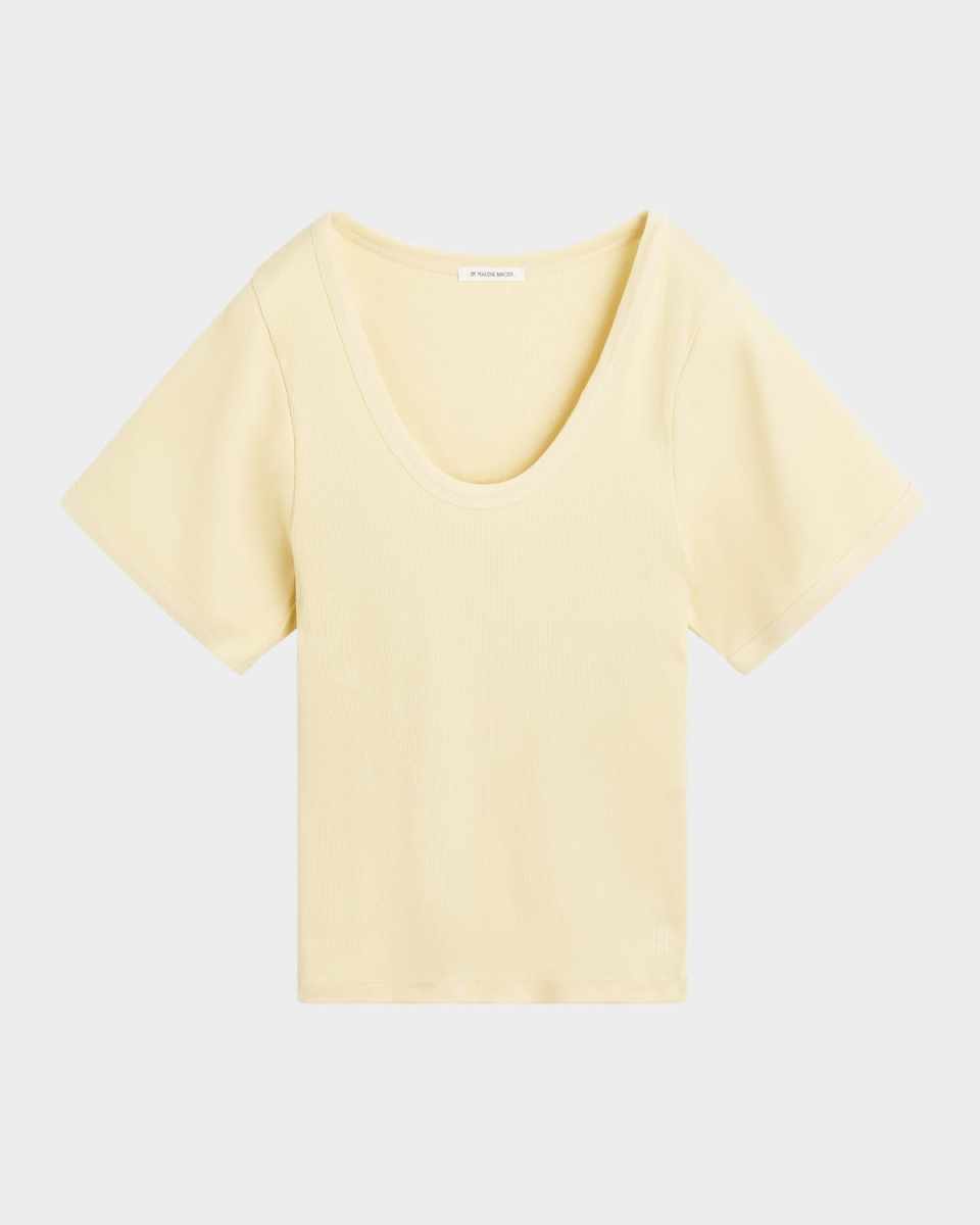 Lunai Ribbed Stretch Organic Cotton T-Shirt